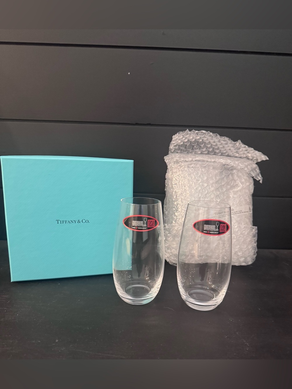 NEW Tiffany & Co. Riedel Clear Champagne Flutes Set of 2